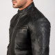 Sven Black Leather Bomber Jacket