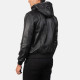 Bouncer Biz Black Leather Bomber Jacket