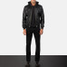 Bouncer Biz Black Leather Bomber Jacket