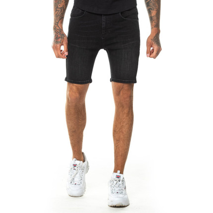 Essential Denim Shorts Skinny Fit - Washed Black