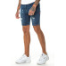 Rip And Repair Denim Shorts Skinny Fit - Mid Blue