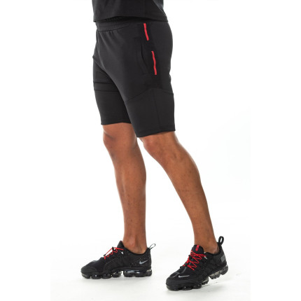 Cut Through Poly Shorts - Black