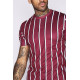 Pin Stripe T-Shirt - Burgundy/White