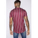 Pin Stripe T-Shirt - Burgundy/White