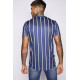 Pin Stripe T-Shirt - Navy/White