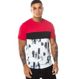 Cut and Sew Jungle Print T-Shirt - Black/Jungle Print