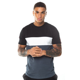 Triple Panel Taped T-Shirt - Anthracite/Black/White