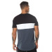 Triple Panel Taped T-Shirt - Anthracite/Black/White