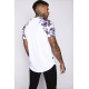 Printed Sleeve Purple Floral T-Shirt - White